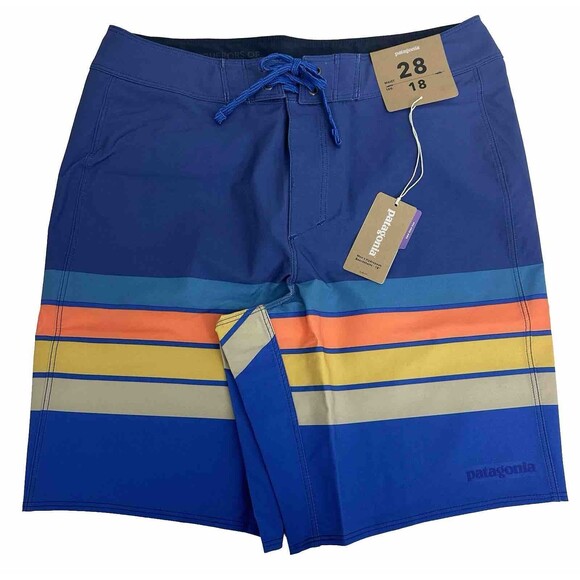 Patagonia Men's Hydropeak Boardshorts 18" swim trunk Santa Cruz Stripe: Blue 28 - Picture 3 of 14